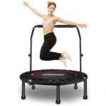 სავარჯიშო ფიტნეს ბატუტი ხელის საყრდენით/დასაკეცი ბატუტი/მინი ბატუტი ფიტნეს და სპორტული აქტივობებისთვის RUNKING (მინი ტრენაჟორი)