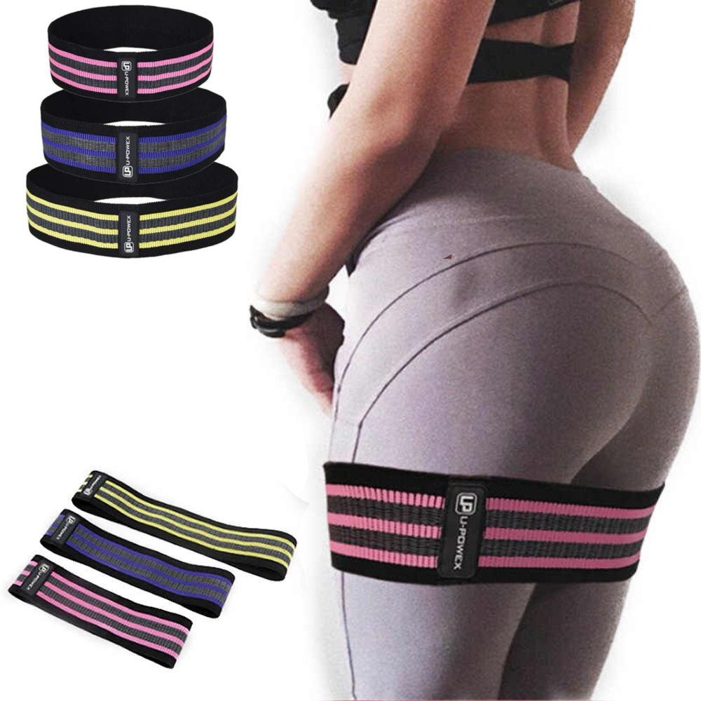 U-POWEX Fabric Resistance Bands for Legs and Butt,3 Pack Booty Bands  Stretch Workout Bands Cotton Resistance Band for Resistance Training,  Physical