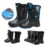 თერმო ჩექმები მამაკაცის ბოტი წრიაპით არ მოცურების ჩექმა წყალგაუმტარი ფეხსაცმელი დათბილული შალითით, ბოტი,ბოტებიი