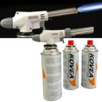 გაზის ჩირაღდანი , გაზქურის თავი (ფარსოვკა,გაზის თავი,გაზის ბალონზე დასამაგრებელი თავი) Master Torch/KOVEA KGF-0220 გაზის ბალონი ორ კლაპანიანი (220გრ)