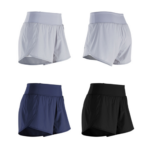 ქალის მალეშრობადი ორმაგი ფიტნეს შორტი, სპორტული შორტები, სავარჯიშო შორტი