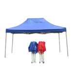 3X4.5 Tent Sliding Awning Tents Gray Metal (4 corners) Tarpaulin Waterproof Awning Red Blue/Expandable awning with iron structure/Covering Canvas(4 corners, rectangular)