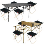 მაგიდა 4 სკამით სალაშქრო გასაშლელი/სალაშქრო