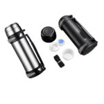 თერმოსი ორმაგი სახურავით, უჟანგავი ფოლადის დიდი ტევადობის თერმოსები, სპორტული სამგზავრო თერმოსი