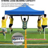 2x2 Шатер Раздвижной тент гармошка Шатры белый металл (6 угла) брезентовый водонепроницаемый Тент синий/Складная палатка с железной конструкцией/брезентом (6 угла, квадратная) — изображение 8