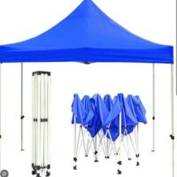 2x2 Шатер Раздвижной тент гармошка Шатры белый металл (6 угла) брезентовый водонепроницаемый Тент синий/Складная палатка с железной конструкцией/брезентом (6 угла, квадратная)