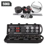 50kg Dumbbell Set Barbell/Adjustable Heavy Dumbbell with Dual-Purpose Barbell/Universal Iron Dumbbells/