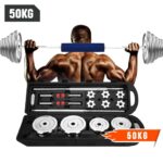 50 კგ შტანგა,ჰანტელი კომპლექტი/რეგულირებადი მძიმე ჰანტელები შტანგის ორმაგი დანიშნულების ნაკრები/სპორტი