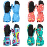 ხელთათმანები საბავშვო 3-11 წლამდე, ბავშვის ზამთრის სათხილამურო  თბილი  ქარგაუმტარი ხელთათმანები ბავშვებისთვის და მოზარდებისთვის