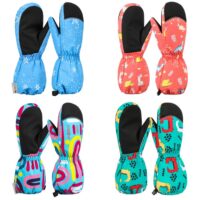 Перчатки для детей 3–11 лет. Зимние лыжные теплые ветрозащитные перчатки для детей и взрослых.