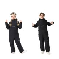 სათხილამურო  კომბინიზონი 4-16 წლამდე კოსტიუმები ბავშვებისთვის, საბავშვო, მოზრდილების ბიჭები და გოგონები თბილი შესქელებული ქარგაუმტარი წყალგაუმტარი აცვიათ მდგრადი ერთი დაფის ორმაგი დაფის ერთ ცალი სათხილამურო კოსტუმი - Image 2