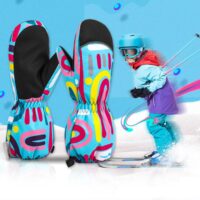 Перчатки для детей 3–11 лет. Зимние лыжные теплые ветрозащитные перчатки для детей и взрослых. — изображение 6