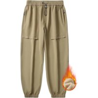 Trousers Warm Unisex Waterproof Velvet Lined Thermal Pants for Autumn Winter Spring Hiking Casual Workwear Mountains/unisex - Image 8