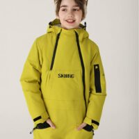 სათხილამურო  კომბინიზონი 4-16 წლამდე კოსტიუმები ბავშვებისთვის, საბავშვო, მოზრდილების ბიჭები და გოგონები თბილი შესქელებული ქარგაუმტარი წყალგაუმტარი აცვიათ მდგრადი ერთი დაფის ორმაგი დაფის ერთ ცალი სათხილამურო კოსტუმი - Image 18