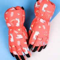 Ski gloves for 4-14 years old, winter children's windproof warm plus velvet thickened outdoor cycling five-finger gloves - Image 6