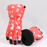 Ski gloves for 4-14 years old, winter children's windproof warm plus velvet thickened outdoor cycling five-finger gloves - Image 5
