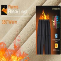 Trousers Warm Unisex Waterproof Velvet Lined Thermal Pants for Autumn Winter Spring Hiking Casual Workwear Mountains/unisex - Image 12