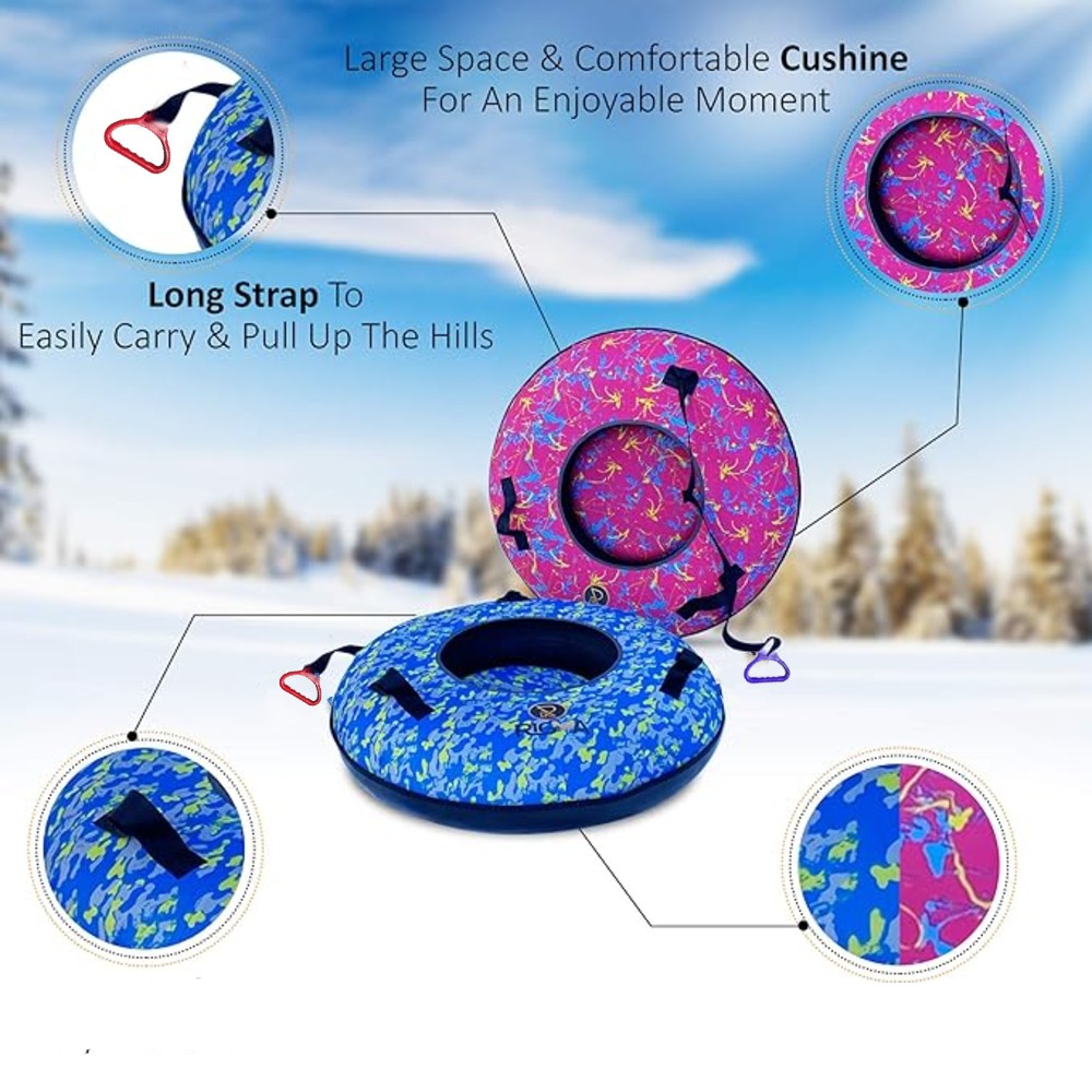SNOWTUBING 90cm Inflatable Snow Sled, Children's inflatable snow sleds - Image 1