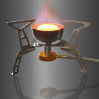 Кемпинговая печь, раздельная ветрозащитная переносная печь, горелка для походов, печь для пикника, духовка — изображение 2