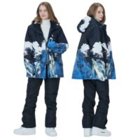 სათხილამურო ქურთუკი და შარვალი ზამთრის კოსტუმი ქალებისა და მამაკაცებისთვის, ზამთრის კომბინიზონი, წყალგაუმტარი ქურთუკები და შარვალები ქარგაუმტარი სნოუბორდის კოსტიუმი ზამთრის ორეული ტანსაცმელი სპორტისთვის ლაშქრობისთვის - Image 2