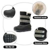 Детские водонепроницаемые ботинки/Детская термообувь/сапоги/Детская обувь/Толстые бархатные водонепроницаемые зимние ботинки для дождя и снега/Bot baby boots утепленные детские ботинки (сапожки) — изображение 5