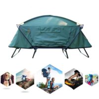 Foldable Camping Off-ground Tent, Elevated Tent Cot with Camping Bed, with Collapsible Aluminum Frame, for Outdoor Camping Hiking Single/Double