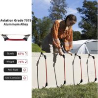 ქვეშასაგები საწოლები ულტრამსუბუქი საკემპინგო საწოლი, ადვილად ასაწყობი, დასაკეცი კარვის საწოლი, კომპაქტური და პორტატული საკემპინგო საწოლი კემპინგისთვის, მთამსვლელობისა და ლაშქრობისთვის, უძლებს 150 კგ-ს სატარებელი ჩანთით, ხაკისფერი და შავი. - Image 4