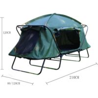 Foldable Camping Off-ground Tent, Elevated Tent Cot with Camping Bed, with Collapsible Aluminum Frame, for Outdoor Camping Hiking Single/Double - Image 2