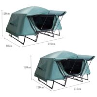 Foldable Camping Off-ground Tent, Elevated Tent Cot with Camping Bed, with Collapsible Aluminum Frame, for Outdoor Camping Hiking Single/Double - Image 3