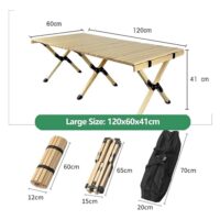 გასაშლელი პორტატული მაგიდა (სალაშქრო მაგიდა, საპიკნიკე მაგიდა,ლაშქრობა) გარე მყარი ხის დასაკეცი პორტატული მაგიდები - Image 2