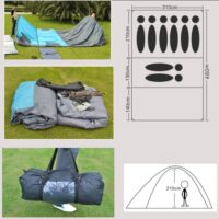 სალაშქრო კარავი (5-8 ადგილიანი) , ერთოთახიანი და ორსაცხოვრებელი კარავი/მრავალკაციანი საკემპინგო დიდი კარავი/სალაშქრო კარვები/ტენტები, წყალგაუმტარი კარავი ლაშქრობისთვის, პიკნიკისთვის - Image 14