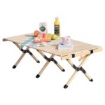 Folding portable table (camping table, picnic table, hiking) Outdoor solid wood folding portable tables