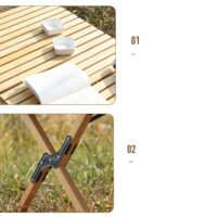 გასაშლელი პორტატული მაგიდა (სალაშქრო მაგიდა, საპიკნიკე მაგიდა,ლაშქრობა) გარე მყარი ხის დასაკეცი პორტატული მაგიდები - Image 7