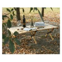 გასაშლელი პორტატული მაგიდა (სალაშქრო მაგიდა, საპიკნიკე მაგიდა,ლაშქრობა) გარე მყარი ხის დასაკეცი პორტატული მაგიდები - Image 9