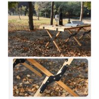 გასაშლელი პორტატული მაგიდა (სალაშქრო მაგიდა, საპიკნიკე მაგიდა,ლაშქრობა) გარე მყარი ხის დასაკეცი პორტატული მაგიდები - Image 11