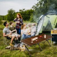 გასაშლელი პორტატული მაგიდა (სალაშქრო მაგიდა, საპიკნიკე მაგიდა,ლაშქრობა) გარე მყარი ხის დასაკეცი პორტატული მაგიდები - Image 8