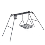 რკინის სამკუთხა საპიკნიკე/ბარბიქიუს  სადგამი/რეგულირებადი, მრავალფუნქციური კემპინგ პორტატული ჭურჭელი კაუჭით Naturehike (გრილი,საწვავი,ბარბექიუ,თარო,ჭურჭელი,საკიდი)