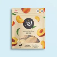 IZY ატმის ხრაშუნა ჩიპსი (10 გრ), სუბლიმირებული ხილი ვეგანური სალაშქრო ხრაშუნები ჩირი კვება/ტურისტული სალაშქრო საჭმელი