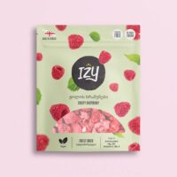 IZY Raspberry Crispy Chips (11 g), Freeze Dried Fruit Vegan Hiking Crisps Dried Food/Tourist Hiking Snack