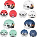 Bicycle helmet, universal helmet for all seasons with goggles and rear visor, unisex bicycle helmet