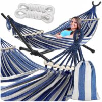 ჰამაკის სადგამი მეტალის ორადგილიანი ჰამაკით/ორადგილიანი ჰამაკი რკინის კონსტრუქციით კრონშტეინი ჰამაკის სადგამი ( მოჰყვება საჩუქრად ჰამაკი )