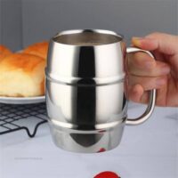 Термо кружка 450/500 мл Стакан для напитков двойная пивная кружка из нержавеющей стали для кемпинга кружки на открытом воздухе, кофейная кружка в западном стиле с ручкой, изолированная переносная кружка для воды — изображение 3