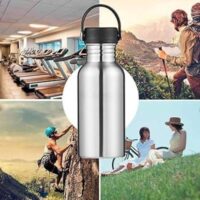 მათარა 500 მლ სალაშქრო უჟანგავი ფოლადი სპორტული ბოთლი მათარები წყლისთვის საწრუპით - Image 4