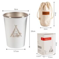4pcs Stainless Steel Camping Hiking Picnic Cups 350 ml Stainless Steel 304 Camping Tumbler Wine Glass Coffee Cup Picnic Cups BBQ Beer Mug Cup Set - Image 5