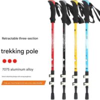 Треккинговая палка 63-135 см для скандинавской ходьбы, алюминиевые складные треккинговые палки, трёхсекционная, прямая ручка, сверхлёгкая телескопическая, для пешего туризма, кемпинга, треккинга, алюминиевый сплав 7075 — изображение 9