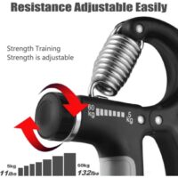 ესპანდერი რეგულირებადი ხელის სახელურების გამაძლიერებელი, წინააღმდეგობის - 5-60 კგ (პლასტმასი) | წინამხრის და თითების ვარჯიში | ჩაშენებული მრიცხველი | ერგონომიული, პორტატული, მსუბუქი | (უნისექსი) - Image 13