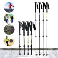 Треккинговая палка 63-135 см для скандинавской ходьбы, алюминиевые складные треккинговые палки, трёхсекционная, прямая ручка, сверхлёгкая телескопическая, для пешего туризма, кемпинга, треккинга, алюминиевый сплав 7075 — изображение 11