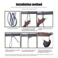 Портативное кресло-гамак, кресло-качели для кемпинга, туристический пляжный гамак, подвесные качели для помещений, садовая мебель Гамак-кресло-качели, подвесное сиденье, кресло для отдыха в помещении и на открытом воздухе с веревками — изображение 11