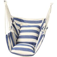 Портативное кресло-гамак, кресло-качели для кемпинга, туристический пляжный гамак, подвесные качели для помещений, садовая мебель Гамак-кресло-качели, подвесное сиденье, кресло для отдыха в помещении и на открытом воздухе с веревками — изображение 4