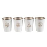 4 шт. чашки 350 ml из нержавеющей стали для кемпинга, походов, пикника из нержавеющей стали 304 стакан для кемпинга, бокал для вина, кофейная чашка, чашки для пикника, пивная кружки для барбекю, набор чашек